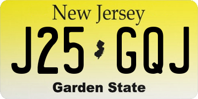 NJ license plate J25GQJ