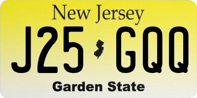 NJ license plate J25GQQ