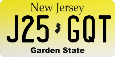 NJ license plate J25GQT