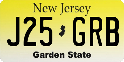 NJ license plate J25GRB