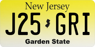 NJ license plate J25GRI