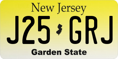 NJ license plate J25GRJ