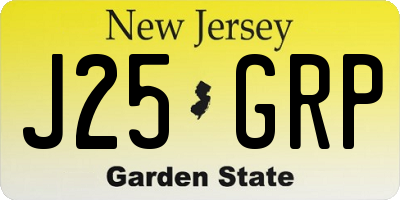 NJ license plate J25GRP