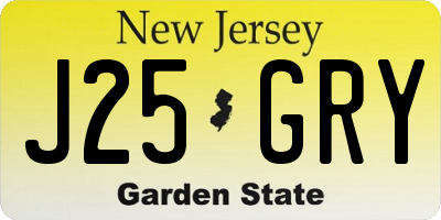 NJ license plate J25GRY