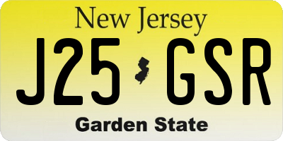NJ license plate J25GSR