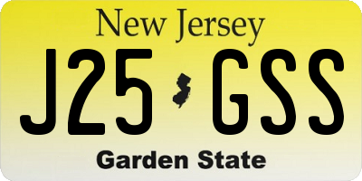 NJ license plate J25GSS