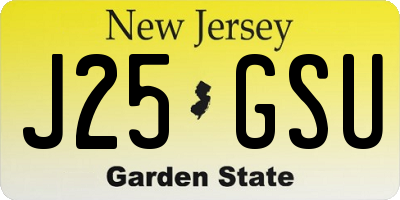 NJ license plate J25GSU