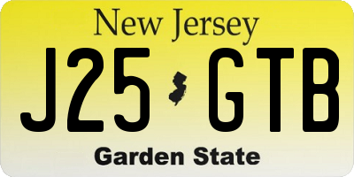 NJ license plate J25GTB
