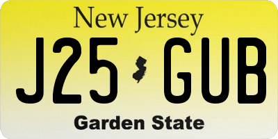 NJ license plate J25GUB