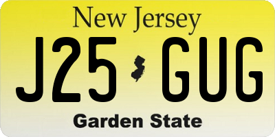 NJ license plate J25GUG
