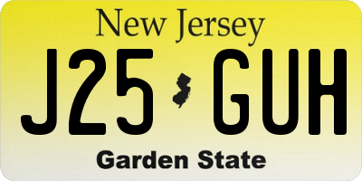 NJ license plate J25GUH