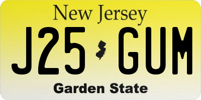 NJ license plate J25GUM