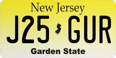 NJ license plate J25GUR