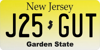 NJ license plate J25GUT