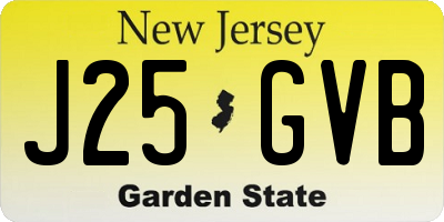 NJ license plate J25GVB