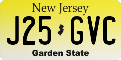 NJ license plate J25GVC