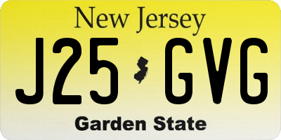 NJ license plate J25GVG