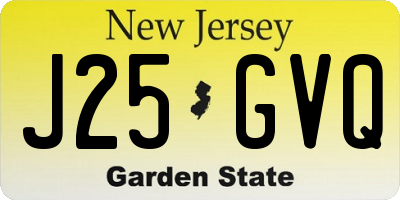 NJ license plate J25GVQ