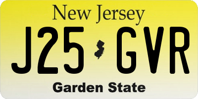 NJ license plate J25GVR