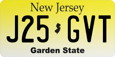 NJ license plate J25GVT