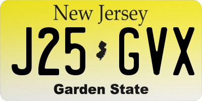 NJ license plate J25GVX