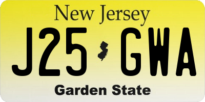 NJ license plate J25GWA