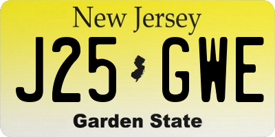 NJ license plate J25GWE
