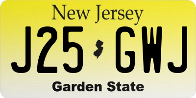 NJ license plate J25GWJ