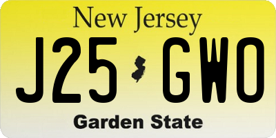 NJ license plate J25GWO