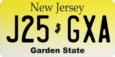 NJ license plate J25GXA