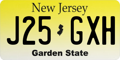 NJ license plate J25GXH