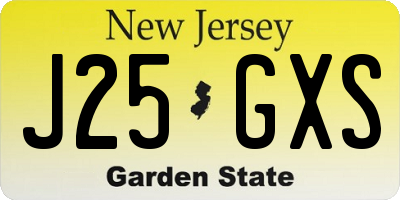 NJ license plate J25GXS
