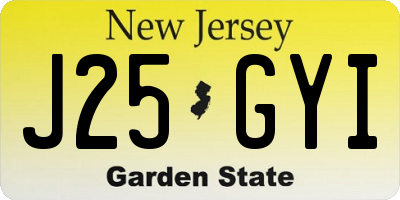 NJ license plate J25GYI