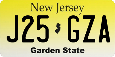 NJ license plate J25GZA