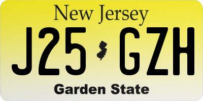 NJ license plate J25GZH