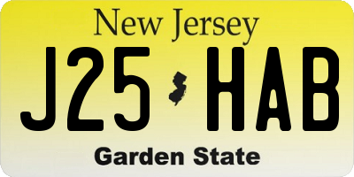 NJ license plate J25HAB