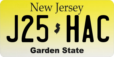 NJ license plate J25HAC