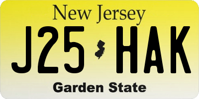 NJ license plate J25HAK