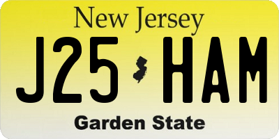 NJ license plate J25HAM