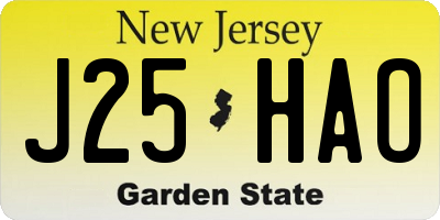 NJ license plate J25HAO