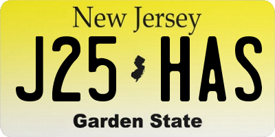 NJ license plate J25HAS
