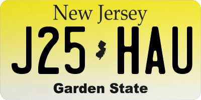 NJ license plate J25HAU