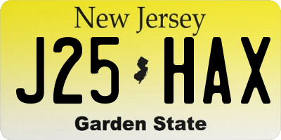 NJ license plate J25HAX