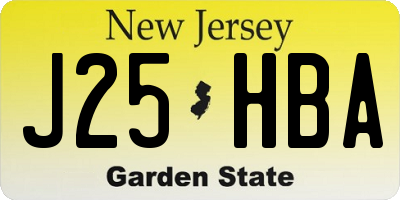 NJ license plate J25HBA