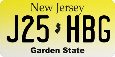 NJ license plate J25HBG