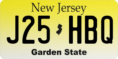 NJ license plate J25HBQ