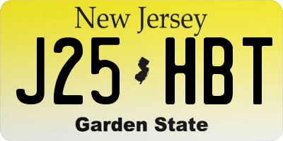 NJ license plate J25HBT