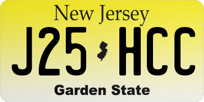 NJ license plate J25HCC