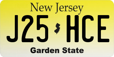 NJ license plate J25HCE