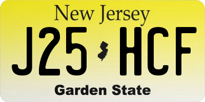 NJ license plate J25HCF
